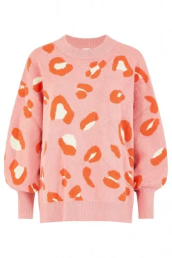 Women Yumi Abstract Animal Print Intarsia Relaxed Jumper