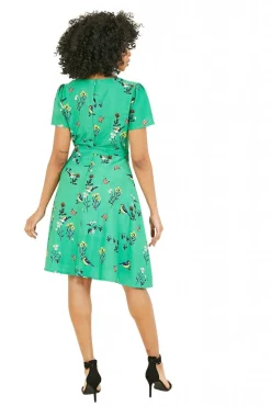Women Yumi Bird Print Skater Dress