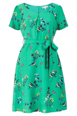 Women Yumi Bird Print Skater Dress
