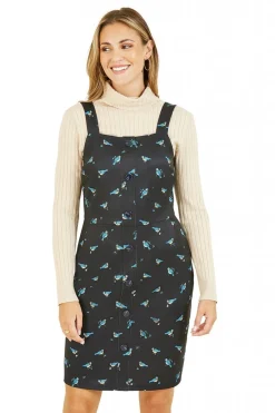 Women Yumi Blue Tit Dungaree Dress