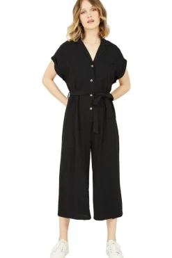Women Yumi Button Up Linen Jumpsuit