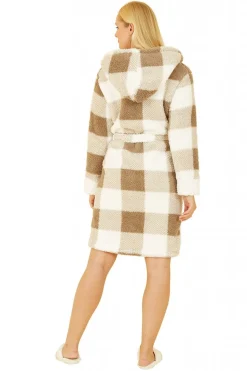 Women Yumi Check Super Soft Dressing Gown