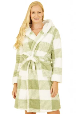 Women Yumi Check Super Soft Dressing Gown