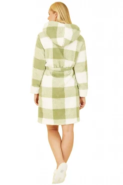 Women Yumi Check Super Soft Dressing Gown