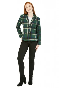 Women Yumi Checked Fitted Blazer