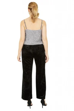 Women Yumi Crinkle Velvet Trousers With Pocket