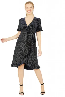 Women Yumi Diamante Wrap Dress