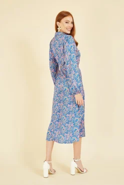 Women Yumi Ditsy Print Long Sleeve Midi Shirt Dress