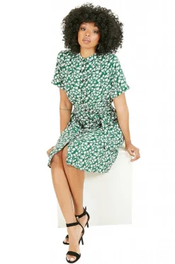 Women Yumi Ditsy Print Shirt Collar Dress
