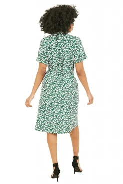 Women Yumi Ditsy Print Shirt Collar Dress