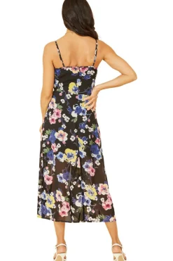 Women Yumi Floral Strappy Midi Dress With Split Hem