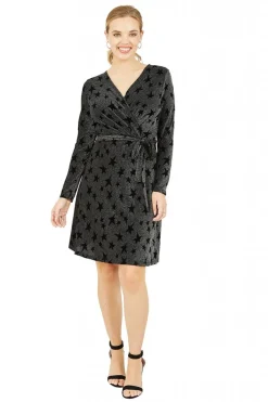 Women Yumi Glitter Star Wrap Dress