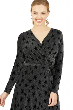Women Yumi Glitter Star Wrap Dress