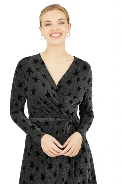 Women Yumi Glitter Star Wrap Dress