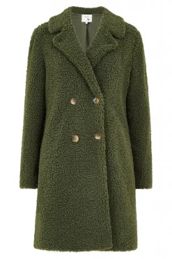 Women Yumi Green Teddy Bear Coat
