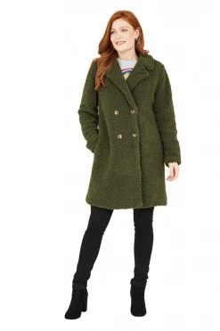 Women Yumi Green Teddy Bear Coat