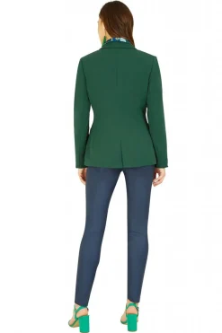 Women Yumi Khaki Blazer With Button Detail