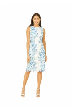 Women Yumi Lace Fitted Dress With Floral Mirror Print