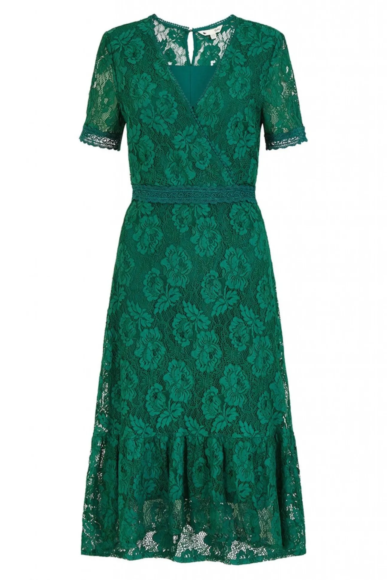Women Yumi Lace Skater Midi Dress With Ruffle Hem