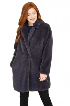 Women Yumi Longline Faux Fur Coat