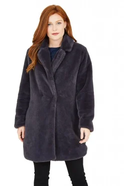 Women Yumi Longline Faux Fur Coat