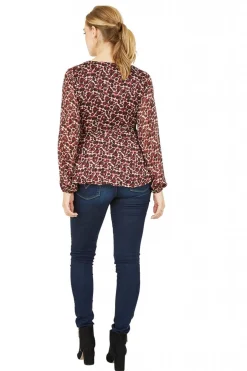 Women Yumi Lurex Leopard Print Wrap Top