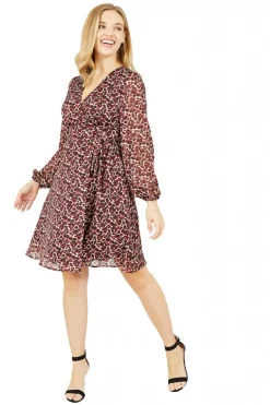 Women Yumi Lurex Leopard Print Wrap Dress