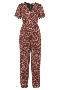 Women Yumi Lurex Leopard Print Wrap Jumpsuit With Pockets