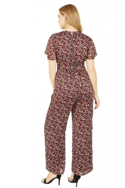 Women Yumi Lurex Leopard Print Wrap Jumpsuit With Pockets