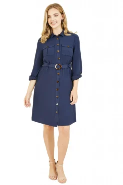 Women Yumi Military Shirtdress