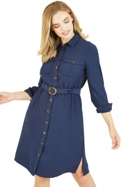 Women Yumi Military Shirtdress