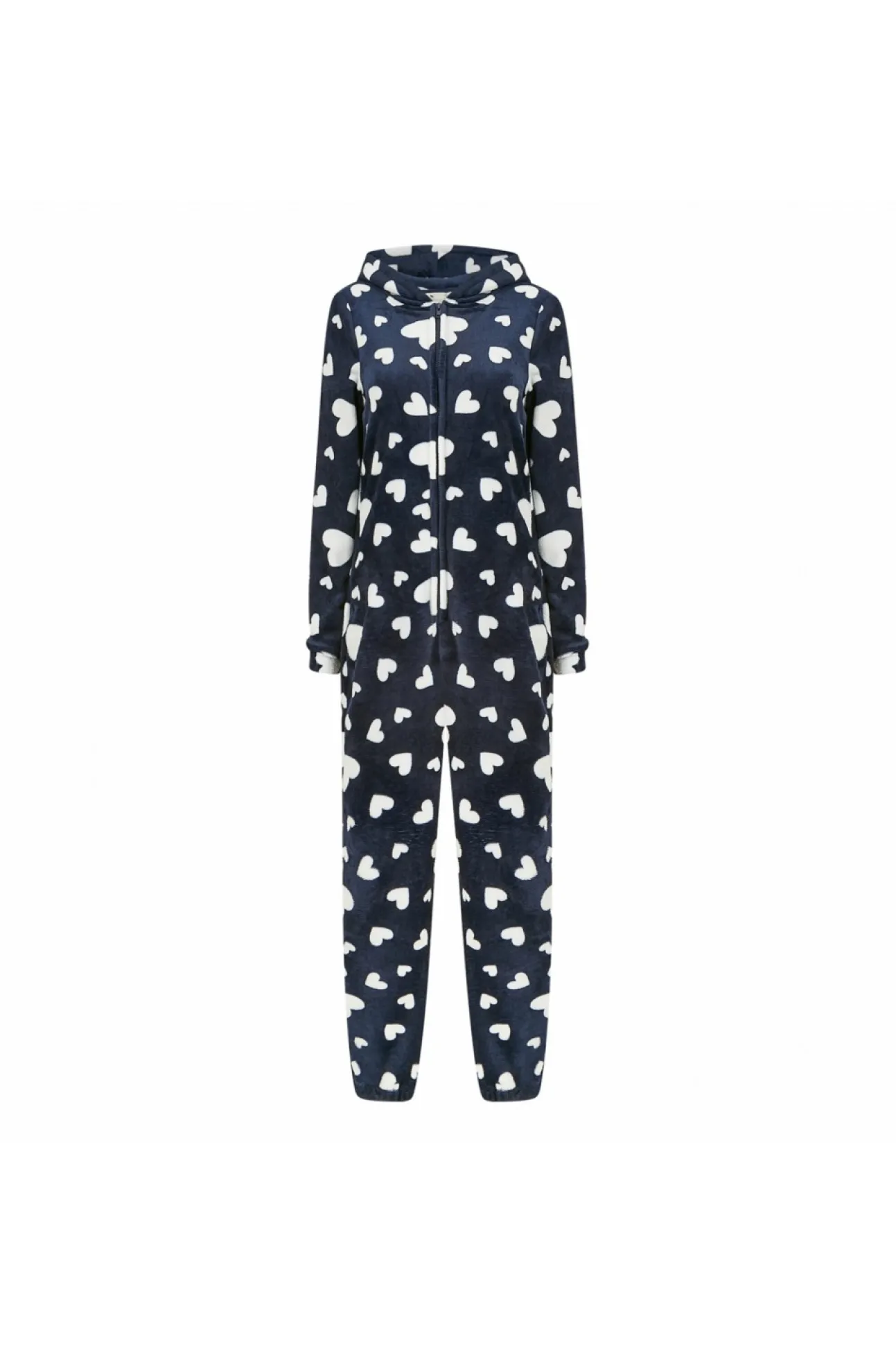 Women Yumi Navy Heart Super Soft Onesie With Pockets
