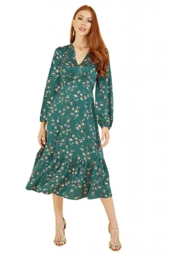 Women Yumi Pebble Print Long Sleeve Midi Dress