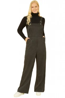 Women Yumi Pinstripe Dungaree Jumpsuit