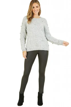 Women Yumi Pom Pom Relaxed Knitted Jumper