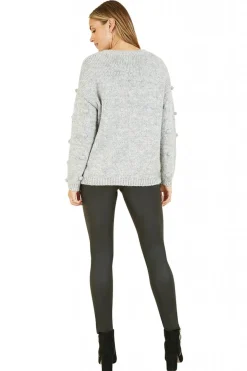 Women Yumi Pom Pom Relaxed Knitted Jumper