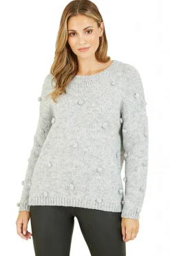 Women Yumi Pom Pom Relaxed Knitted Jumper
