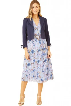Women Yumi Ponte Cropped Retro Jacket The Bow Cuff