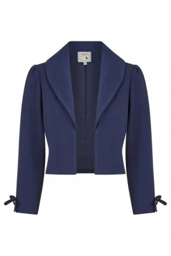 Women Yumi Ponte Cropped Retro Jacket The Bow Cuff