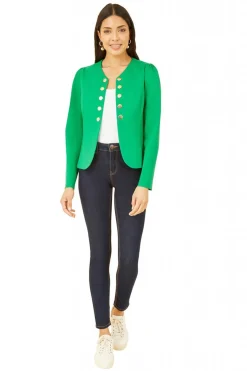 Women Yumi Ponte Jacket With Military Buttons