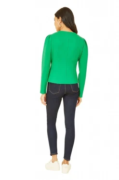 Women Yumi Ponte Jacket With Military Buttons