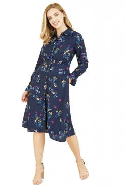 Women Yumi Recycled Bird Print Shirt Dress