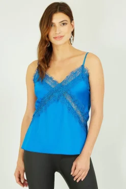 Women Yumi Satin Lace Detail Vest Top