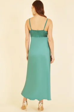 Women Yumi Satin Strappy Wrap Dress