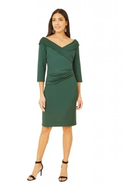 Women Yumi Scuba Fitted Wrap Dress