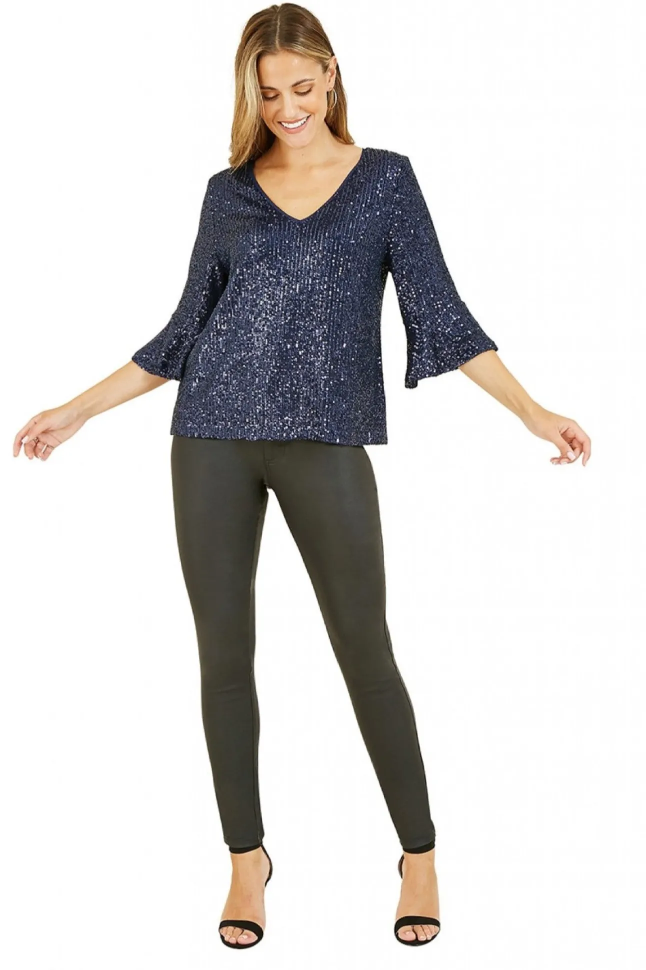 Women Yumi Sequin Relaxed Fit Top