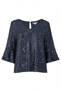 Women Yumi Sequin Relaxed Fit Top