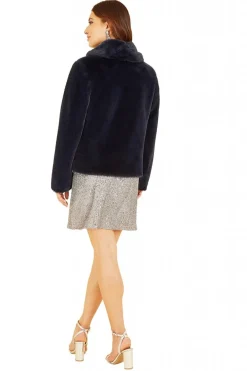Women Yumi Short Wrap Faux Fur Coat