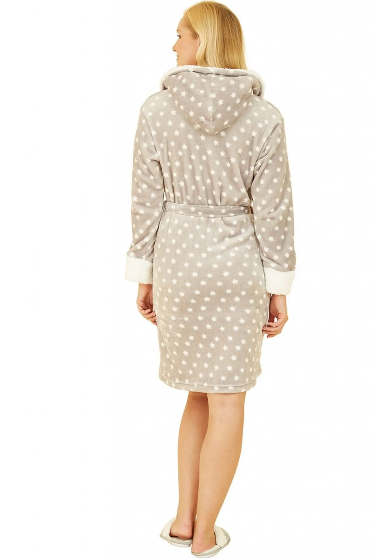 Women Yumi Star Print Fleece Dressing Gown