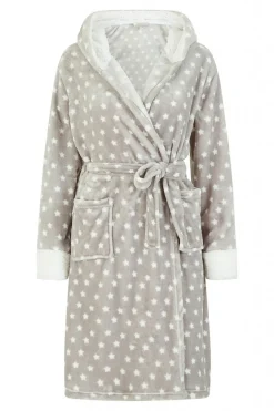 Women Yumi Star Print Fleece Dressing Gown